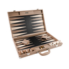 Premium Beige PU Leather Backgammon Set with MDF Reinforcement