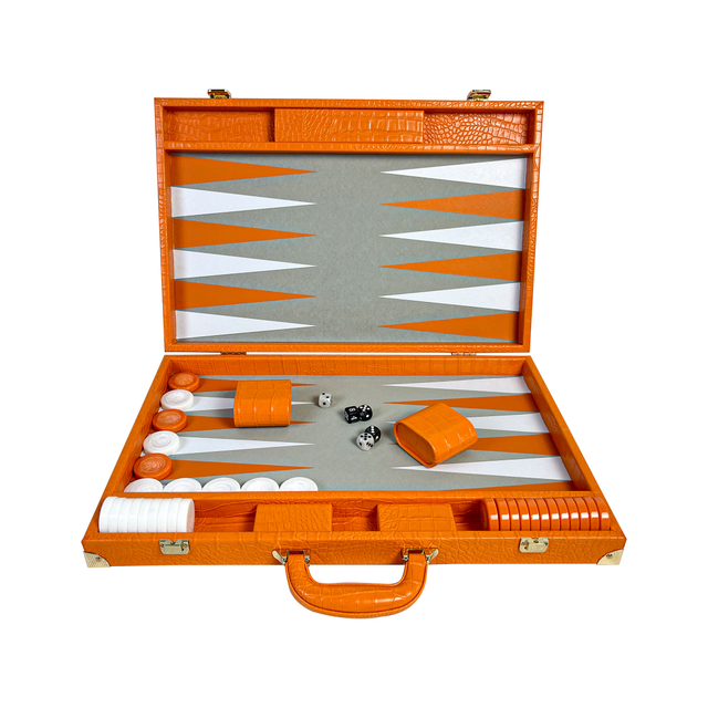 Luxury Croc - Embossed PU Leather Backgammon Set