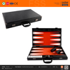 Stylish PU Leather Backgammon Set with Metal Checkers