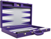 Elegant Purple Imitation Leather Backgammon Set with Faux Suede Lining
