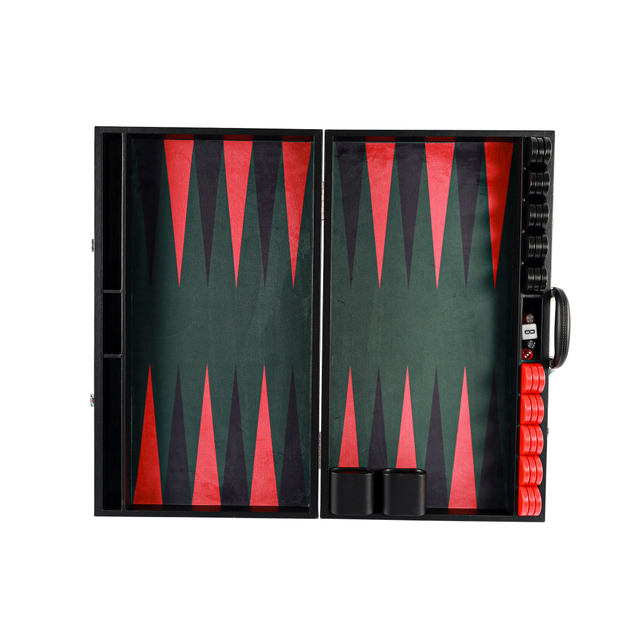 Luxury PU Leather Backgammon Set with Velvet Lining