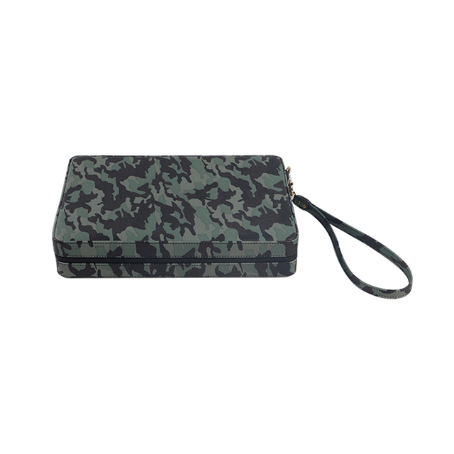 Camouflage PU Leather & Velvet Lined Travel Backgammon Set