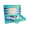 Chic Turquoise PU Leather Backgammon Set