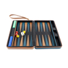 Dual - Tone PU Leather Travel Backgammon Set