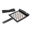 Sleek PU Leather Roll - Up Backgammon & Chess Set