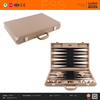 Premium Beige PU Leather Backgammon Set with MDF Reinforcement