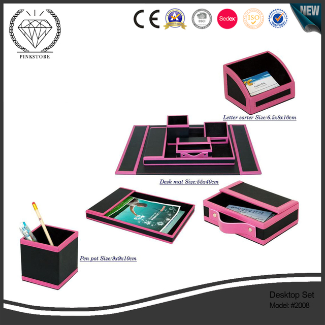 Pink - Accented Desktop Organizer Collection
