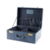 Elevate Your Travel Style with This Navy Leather Customizable Suitcase