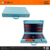 Chic Sky - Blue PU Leather Backgammon Set with Metal Accents