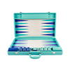Chic Turquoise PU Leather Backgammon Set
