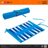 Premium Blue Real Leather Backgammon Roll - up Set