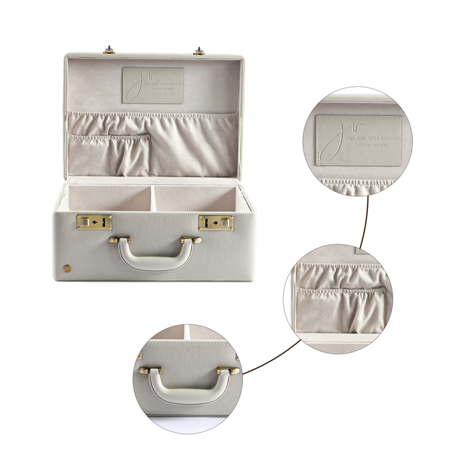 The Luxury Beige Leather Case: Your Stylish Storage Solution for Treasures & Travel