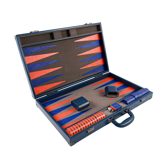 Elegant PU Leather Backgammon Set with Metal Checkers