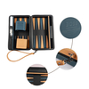 Elegant Two - Tone PU Leather Travel Backgammon Set