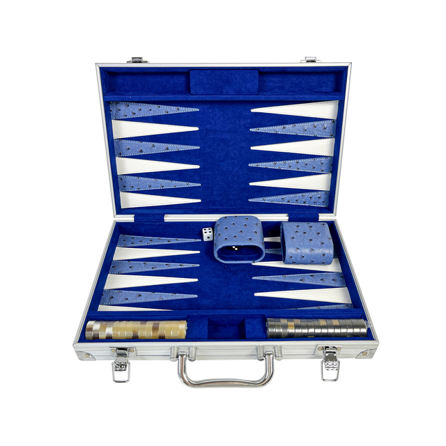 Premium Aluminum - Case Backgammon Set with Faux Suede Lining