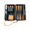 Elegant Two - Tone PU Leather Travel Backgammon Set
