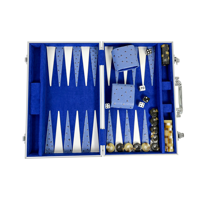 Premium Aluminum - Case Backgammon Set with Faux Suede Lining