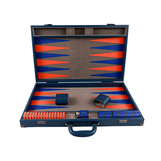 Elegant PU Leather Backgammon Set with Metal Checkers