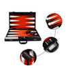Stylish PU Leather Backgammon Set with Metal Checkers
