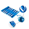 Premium Blue Real Leather Backgammon Roll - up Set