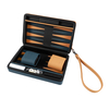 Elegant Two - Tone PU Leather Travel Backgammon Set