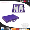 Elegant Purple Imitation Leather Backgammon Set with Faux Suede Lining
