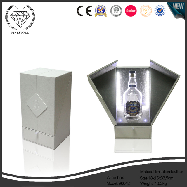 Illuminated Imitation Leather Wine Box