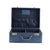 Elevate Your Travel Style with This Navy Leather Customizable Suitcase