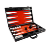 Stylish PU Leather Backgammon Set with Metal Checkers