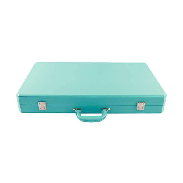 Chic Turquoise PU Leather Backgammon Set