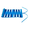 Premium Blue Real Leather Backgammon Roll - up Set