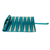 Turquoise PU Roll Up Travel Backgammon Complete Game Kit 