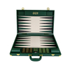 Custom Logo Luxury Green Leather Backgammon Set