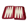 Travel PU Leather Backgammon Set With Zipper Case